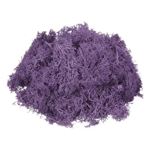 MECCANIXITY 4.6oz Preserved Reindeer Moss, Dark Purple Decorative Artificial Fake Moss for Potted Plants Indoor Crafts Lichen Centerpieces Decor - color: Dark Purple, size: 4.6oz