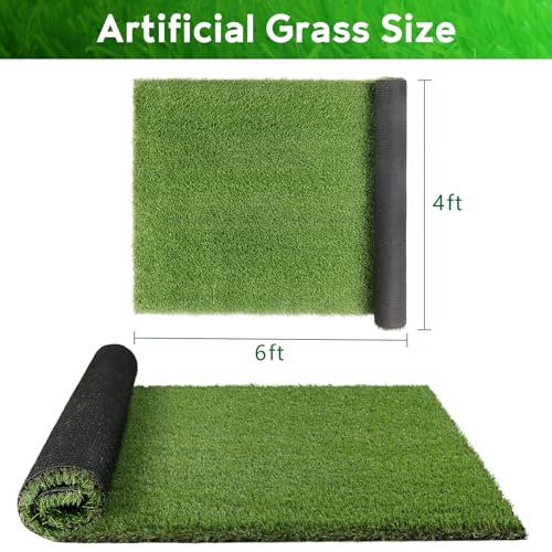XLX TURF Large Artificial Grass Pad for Dogs Potty, Extra Soft Thick Turf for Indoor Outdoor Patio Balcony, 4 FT X 6 FT - size: 4FTX6FT