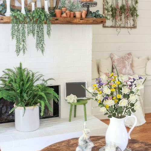 CISDUEO 10 Pcs Wildflowers Artificial Flowers Roses and Lily of The Valley Faux Wildflowers Summer Fake Flowers Spring Bunches Silk Floral Arrangement Wedding Party Decoration Table Centerpieces Home - color: 10 Pcs-white