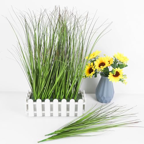 FOIMAS 12pcs Artificial Grass Plants,19.68" Faux Shrubs Wheat Grass Greenery Stems Fake Plants for Indoor Outdoor Home Decoration - size: 19.68