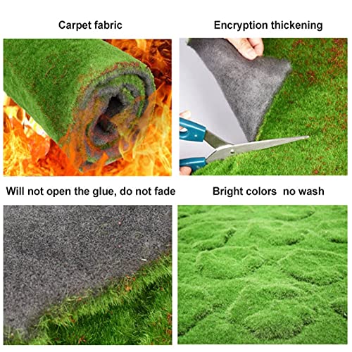 YIQIFLY Simulation Artificial Moss Mat Fake Grass Rug DIY Synthetic Turf Lawn Carpet for Wedding Home Backyard Balcony Indoor Outdoor Decor (Color : Green, Size : 1x2m(3.2x6.5ft)) - color: Green, size: 3.2 x 6.5 ft