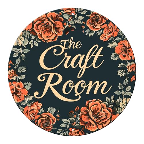 Vintage Metal Sign - The Craft Room Wall Art, Rustic Wreath Wall Decor for Home Sewing Room Art, 12 inch - color: Thanksgiving 13, size: 12 inches