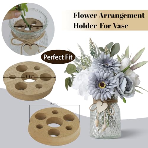 Leftover Fake Flowers in Vase with a Flower Arrangement,Silk Artificial Flowers in Vase,Dining Table Centerpiece Decor,Flower Arrangements for Home Decor,Kitchen Decor - color: Purple-white
