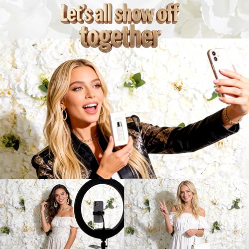 3D Flower Wall Backdrop - 6Pcs 16×24 Inch Artificial Rose Panels White Silk Floral Decor for Home Party Wedding Anniversary Birthday Photographic Studio Background & Decorative Fences - color: White, size: 6PCS-16x24