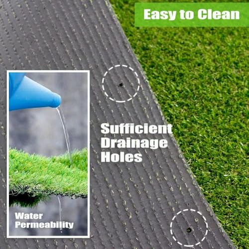 Petgrow Realistic Synthetic Artificial Grass Turf 0.8inch,Thick Faux Fake Grass Indoor Outdoor Landscape Lawn Pet Dog Turf Carpet for Garden Backyard Balcony - size: 7FTX10FT