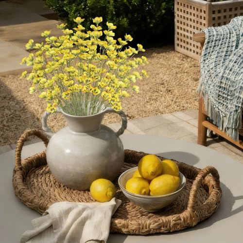 CITYES 10 Pcs Artificial Wildflowers Fake Flower Stems 21" Silk Spring Flowers Forsythia Yellow Faux Wildflowers Floral Stems for Flower Arrangements Home Decor Indoor Outdoor Table Centerpieces DIY - color: Yellow 2