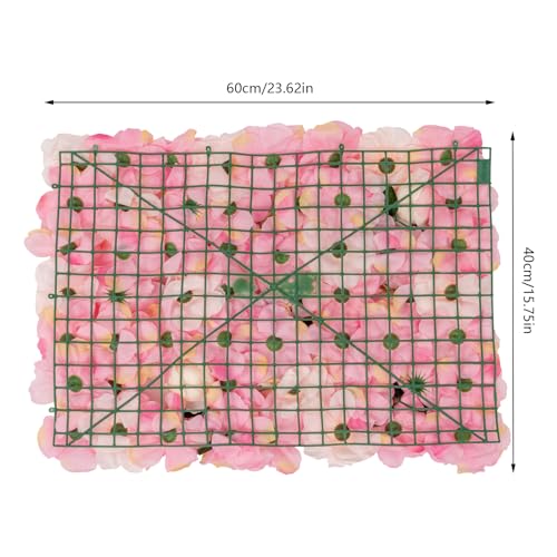 Flower Wall Panel Floral Backdrop, 6 Pcs Flower Wall Decor, 24" X 16" Silk Rose Wall, Artificial Flower Wall Backdrop Faux Flower Panel for Wedding, Party, Home (Dark Pink Dahlia Rose) - color: Dark Pink Dahlia Rose