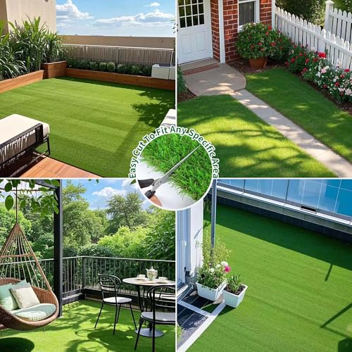 Artificial Turf Grass 4ft x 2ft Outdoor Indoor - 1.18in Thick Realistic Artificial Turf Grass Rug, Dog Pee Pad with Drainage Holes Fake Grass Mat for Pet & Garden, Green Carpet for Patio - size: 2' x 4'