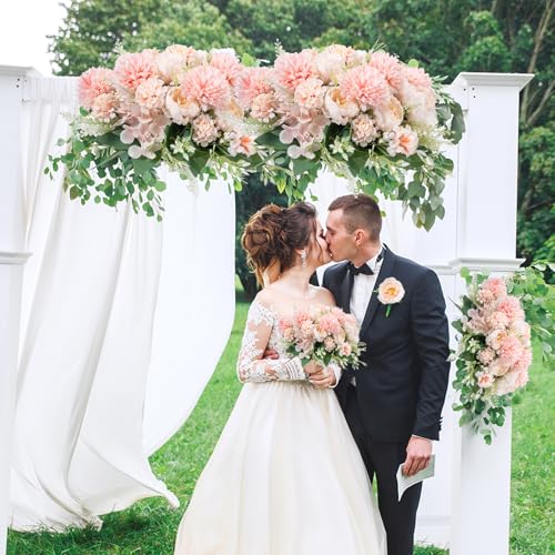 12 Bundles Artificial Peonies Bulk, Silk Fake Flowers Bouquet for Table Centerpieces Wedding Party, Spring Faux Floral for Home Decoration Indoor & Outdoor, Pink - color: Light Pink Peony