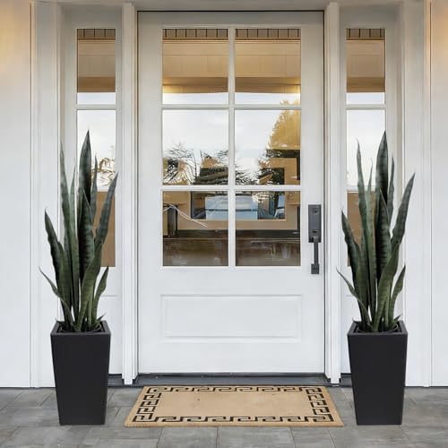 4FT- Artificial Snake Plant, 24 PVC Lifelike Leaves, 35in Faux Sansevieria for Indoor Home & Garden Decor, Tall Planter Potted Mother-in-Law's Tongue Plants, Green - color: Green Snake Plant With Tall Planter-1pc
