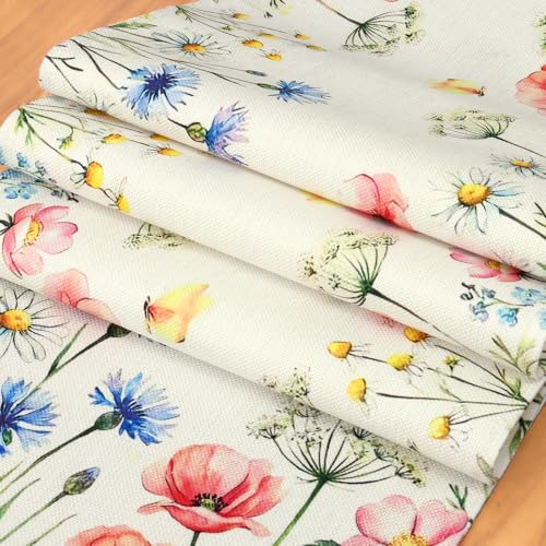 Betylifoy Daisy Floral Table Runner Watercolor Wildflower Butterfly Table Runners Spring Summer Kitchen Dining Table Decoration for Home Party Coffee Table Decor, 13x71 Inch - color: Floral, size: 13x71inch