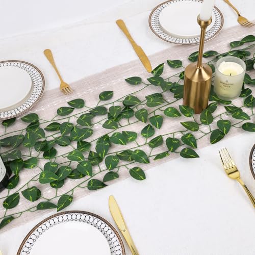 CEWOR 72 Pack 474ft Fake Vines with Leaves for Bedroom Decoration, Ivy Garland Fake Ivy Leaves Artificial Greenery Garlands Hanging Vines for Room Decor Wedding Wall Indoor Outdoor - size: F-72pcs of Vines with 0 LED lights