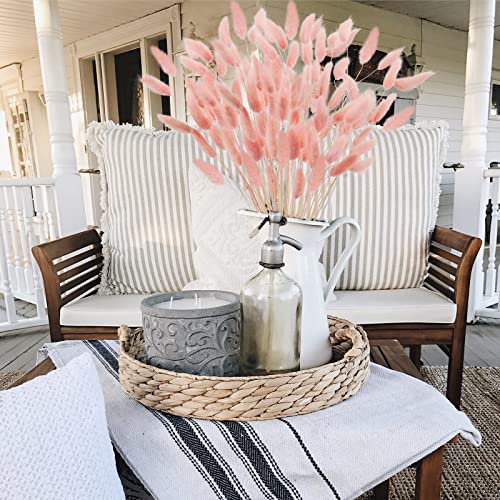 Uieke 17’’ Natural Bunny Tails Dried Flowers, 240 Pcs Dried Lagurus Ovatus, Dried Pink Pampas Grass Decor for Farmhouse Flower Arrangements Wedding Home Party Decorations - color: Pink-240pcs