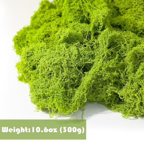Fake Green Moss,10.6OZ Artificial Moss for Potted Plants,Faux Moss for DIY Crafts,Floral Decor,Wedding Party,Fairy Garden
