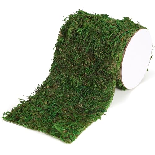 USMOLA Moss Roll, Dried Moss for Crafts, Moss Table Runner for Fairy Gardens, Wedding Woodland Decor, Preserved Moss Mat for Table Decoration (4" W x 48" L) - color: 4" W X 48" L