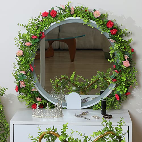 Dolicer 5 Packs Faux Eucalyptus Greenery Garland, 30FT Artificial Eucalyptus Leaves Vine, Fake Hanging Garlands Wedding Backdrop Arch Wall Table Party Decor (Green) - color: Green, size: 5 Packs