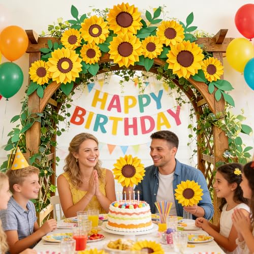 SUNBEAUTY Sunflower Paper Flower Decorations for Wall Giant Artificial Sunflowers Classroom Decor Spring Summer Bulletin Board Decoration Large 3D Paper Flowers Wall Decor for Wedding Baby Shower - color: Sunflower Paper Flowers