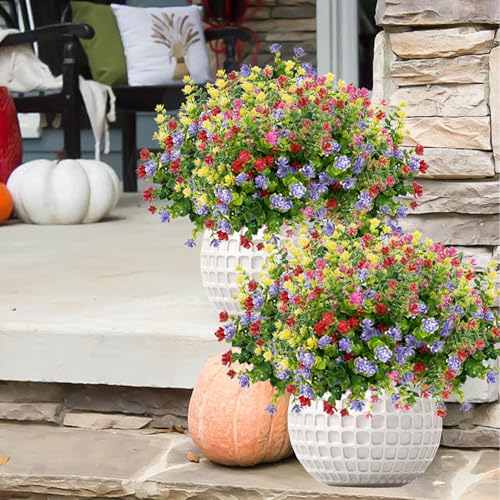 NETAP Outdoor Artificial Flowers UV Resistant, 20 Bundles Fake Realistic Floral Greenery Plants for Outside Porch, Window Boxes, Garden, Yard, Inside Home Table Decor, MixColorB - color: Mixcolorb