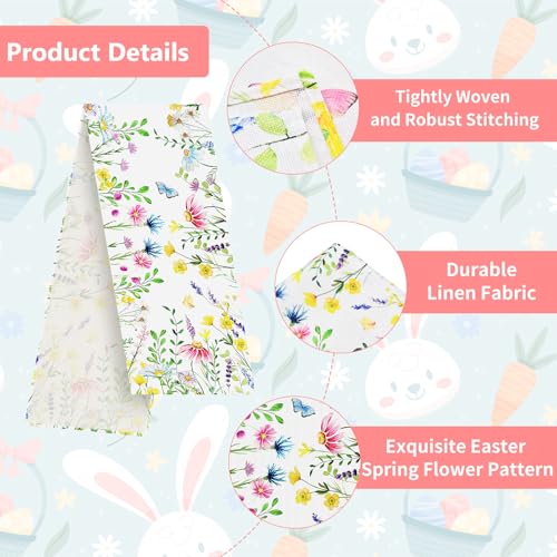 72 x 13 Inch Floral Spring Table Runner Decorations, Linen Wildflower and Butterfly Pattern Table Runner for Spring, Summer, and Mother’s Day Home Decor, Dining Table, Kitchen, Mantel, Wedding Party - style: Colonial