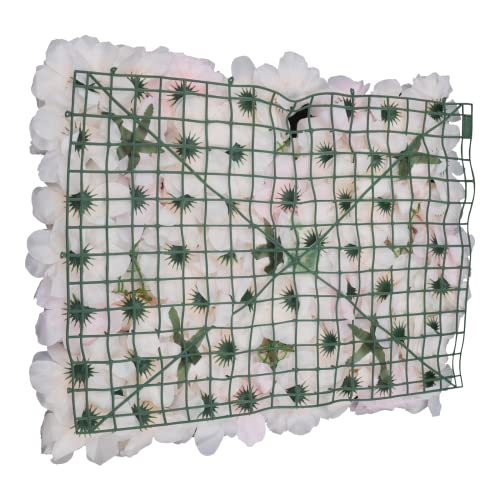 Gdrasuya10 6pcs Realistic Flower Wall Background Artificial Flowers Wall Backdrop Panel 3D Silk Rose Fake Flower Wall Panel Banquet Wedding Party Decor, Photography Background 60 x 40 cm - color: 6pcs, Champagne