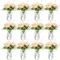 Zeyune 37 Pack Artificial Peonies Flowers with Bud Vase Bulk 24 Bundles Silk Peonies Bouquets 12 Plastic Clear Vase with 1 Rope Fake Flowers for Table Centerpiece Vases(Champagne,Perfume) - color: Champagne, style: Perfume
