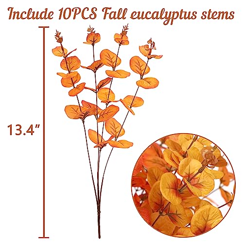 Yen Jean 10PCS Fall Decorations for Home Flowers Artificial - Fake Plants Thanksgiving Autumn Decor Outdoor - style: fall