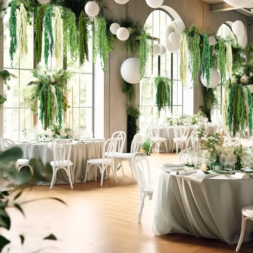Suncalla 12 Pcs Multi Green Spring Natural Dried Amaranthus Hanging Flowers Amaranthus Artificial Flowers for Wedding Arch Bouquet Floral Garland Wall Home Decoration (23 Inch) - color: Multi Green