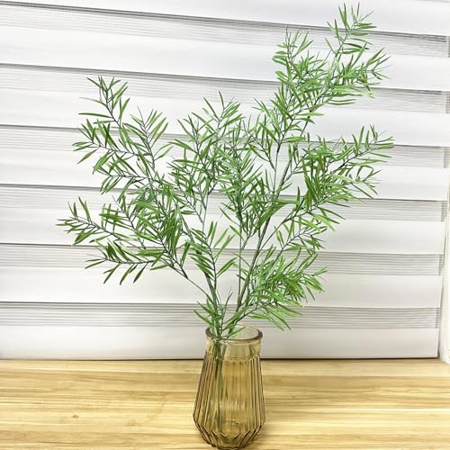 Artificial Plants Fake Plant Simulation Bamboo Leaf Tall 31 Inch, Faux Reed Plastic Leaves Faux Greenery Bushes Flexible Branches Stems for Indoor Outdoor Decor Wedding Party DIY Decoration - 2 Pack - color: (Tall) Bamboo Leaves - 2 Pack