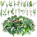 40Pcs Mini Fake Green Leaves Artificial Plants Flowers Garland Hanging for DIY Small Bouquets Baby Shower Wedding Home Party Decoration
