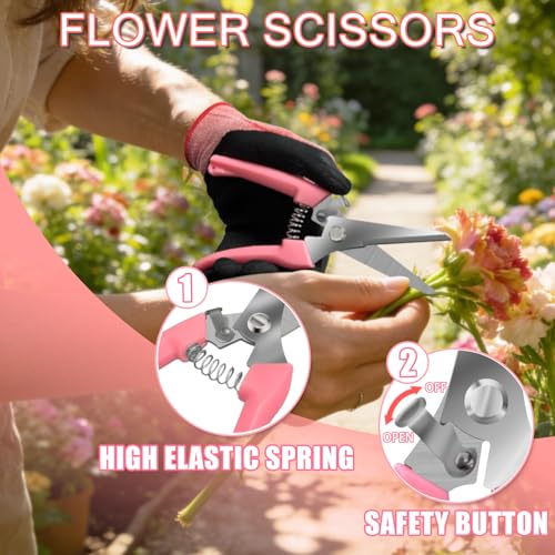 Rose Thorn Stripper Tool Set, Flower Thorn Remover, Rose dethorner Tool, for Home Wedding Florist（Pink 10 Pcs）