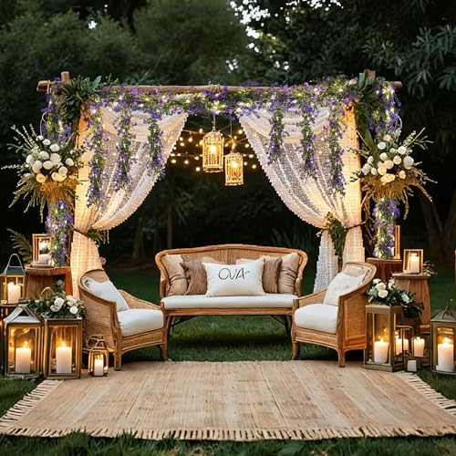 RECUTMS Faux Lighted Mantle Garland Artificial Hanging Greenery Fake Hanging Eucalyptus Leaves Vine with Lights Swag Garland for Indoor Outdoor Wall Party Mantel Wedding Table Arch Decor(Purple) - color: Purple With Lights