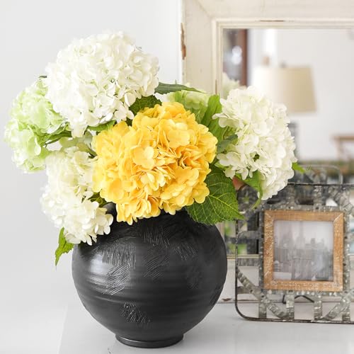 FiveSeasonStuff Snowy White Real Touch Hydrangea Flowers – 3 Large Stems Artificial Hydrangeas for Wedding Bouquets, Centerpieces & Home Table Decor – Gift Box Included - color: Snowy White Bloom (3 Stems)