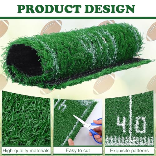 Suncalla 8 Pcs Football Grass Placemats Table Centerpieces Decoration 12 x 12 Inch Artificial Grass Mats Number 40 Football Table Placemats for Soccer Tailgate Birthday Party Decor Supplies - color: Number 40, size: 12 x 12 Inch