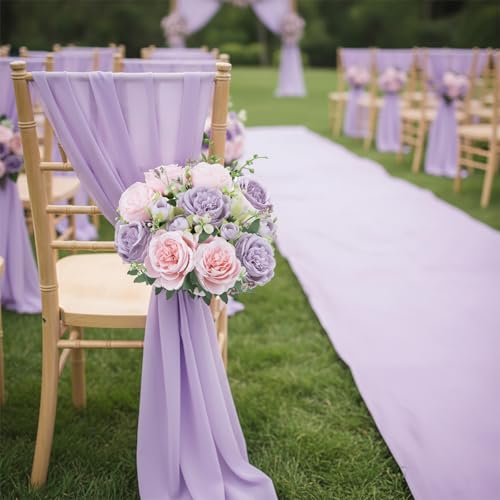 12 Bundles Peonies Artificial Flowers Bouquet, Lifelike Silk Fake Peonies with Stems for Home Table Centerpieces, Wedding, Party & DIY Bridal Floral Arrangements（Light Purple） - color: Light Purple