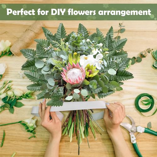Artificial Silk Leaf Fern, Fake Greenery Fern Picks Leaves Stems for Flowers DIY Arrangement Home Wedding Garden Cemetery Decoration (160Pcs, Deep Green)
