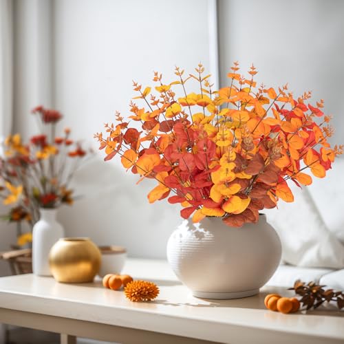 Yen Jean 10PCS Fall Decorations for Home Autumn Artificial Flowers Bouquet - Thanksgiving Fake Stems Plants Indoor Decor Outdoor Party Supplies - style: fall stems-2