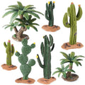EOIVSH Desert Diorama Supplies with Cactus Kit and Model Palm Tree, Artificial Greenery Plant Cacti Decoration, Desert Diorama Project Sandbox Cake Topper Landscape Scene - style: Cactus and Palm Tree