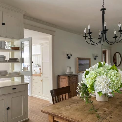YalzoneMet 3 PCS White Hydrangea Artificial Flowers 21 inchs Real Touch Faux Hydrangea Flowers for Wedding Tables Centerpieces Fake Flowers for Party Home Kitchen Decor - color: White