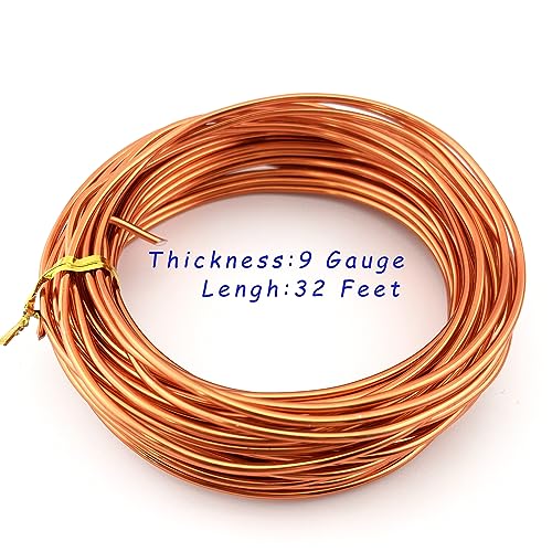 11 Yard Aluminum Wire Bendable Metal Wire Jewelry Craft Wire Beading Floral Making Jewelry Making Doll Making (9 Gauge, Orange) - color: Orange, size: 9 Gauge