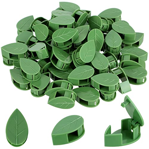 Geiserailie 60 Pieces Plant Climbing Wall Fixture Clips with 72 Pieces Acrylic Adhesive Sticker Leaf Fixer Invisible Wall Vines Fixing Clips Hook Plant Vine Traction for Indoor Outdoor Decoration