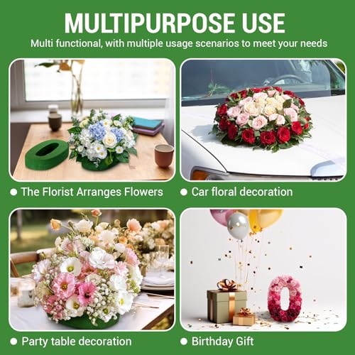 Leinuosen Dry and Wet Floral Foam Numbers Blocks Green Foam Blocks for Fresh and Artificial Flowers for Weddings Birthday Flower Arrangement Craft Project Garden Decoration(Number 4) - style: Number 4