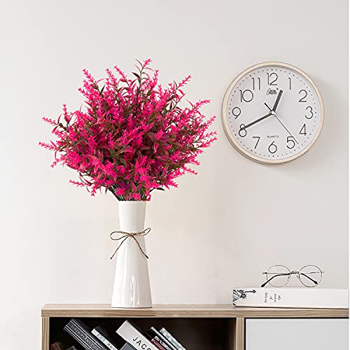 Artificial Outdoor Lavender Flowers,10 Bundles Artificial Flowers Outdoor,UV Resistant Fake Flowers,Outside Faux Plastic Flowers Shrubs for Indoor Outside Decorations(Pink) - color: Pink, size: 10 Bundles