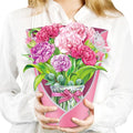 Airpark Pop Up Flower Cards, 3D Paper Flowers Bouquet Birthday Card 10’‘ with Blank Note and Envelope, Mother's Day, Get Well Greeting, Anniversary, Thank You Gifts Cards for Women Mom Girls Friends, Pink Carnations - style: Pink Carnations