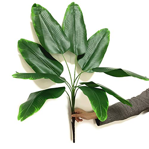 Artificial Plants Tropical Leaves, Fake Greenery Banana Tree Faux Palm Plant Large Leaf Indoor Outdoor Home Garden Office Verandah Wedding Floral Arrangement Decor Party Decoration - 1 Pack - color: Banana Tree/ 1 Pcs