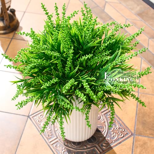 PONKING Imitation Berry Grass Branches Artificial Stems 12 Bundles Greenery Fake Plants for Home Office Flowers Bouquet Centerpiece Wedding Decoration, Christmas Decor, DIY Gift Box Embellishment - color: A Green Imitation Berry Grass Branches 12pcs