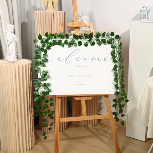 CEWOR 10 Pack Artificial Vines for Room Decor, Artificial Ivy Greenery Garland Fake Vines Hanging Plants Backdrop, Faux Green Leaves for Home Bedroom Wall Decoration - size: 66ft