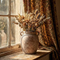 Ceramic Flower Vase Home Decor - 7.28Inch Farmhouse Rustic Vase,Double Handle Pottery Terracotta Vases for Living Room Dining Bedroom Table Decor Festive Decor Housewarming Gift - size: 7.28In