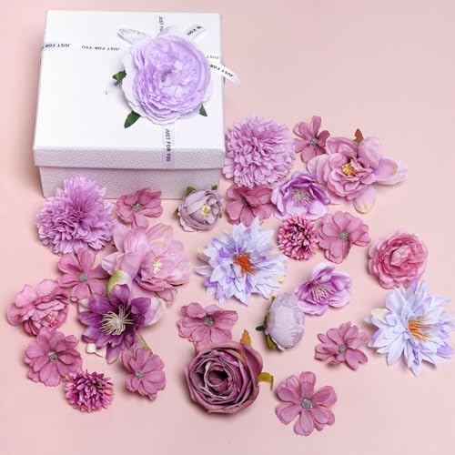 Faux Flower Small Artificial Flower Wedding Party DIY Home Decoration (27, Purple) - color: Purple