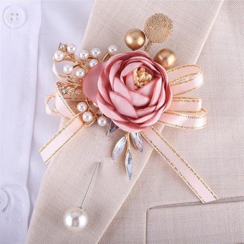 Blush Pink Boutonnieres Set of 12 for Groom Groomsmen Best Man Artificial Flower Formal Party Boutonniere for Men Suit Decoration Wedding Graduation Prom Homecoming Blush Pink - color: Blush Pink Boutonnieres (12pcs)