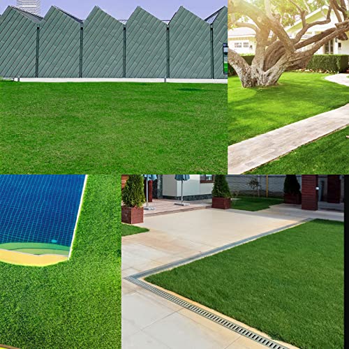 Heyroll Artificial Grass Thick Turf Rug 3 ft x 16 ft, 35MM Outdoor Indoor Fake Grass Mat, Astro Turf Lawn for Dogs Pets, Synthetic Grass Rug with Drainage Holes & Rubber Backing/Custom Size - size: 3FTx16FT